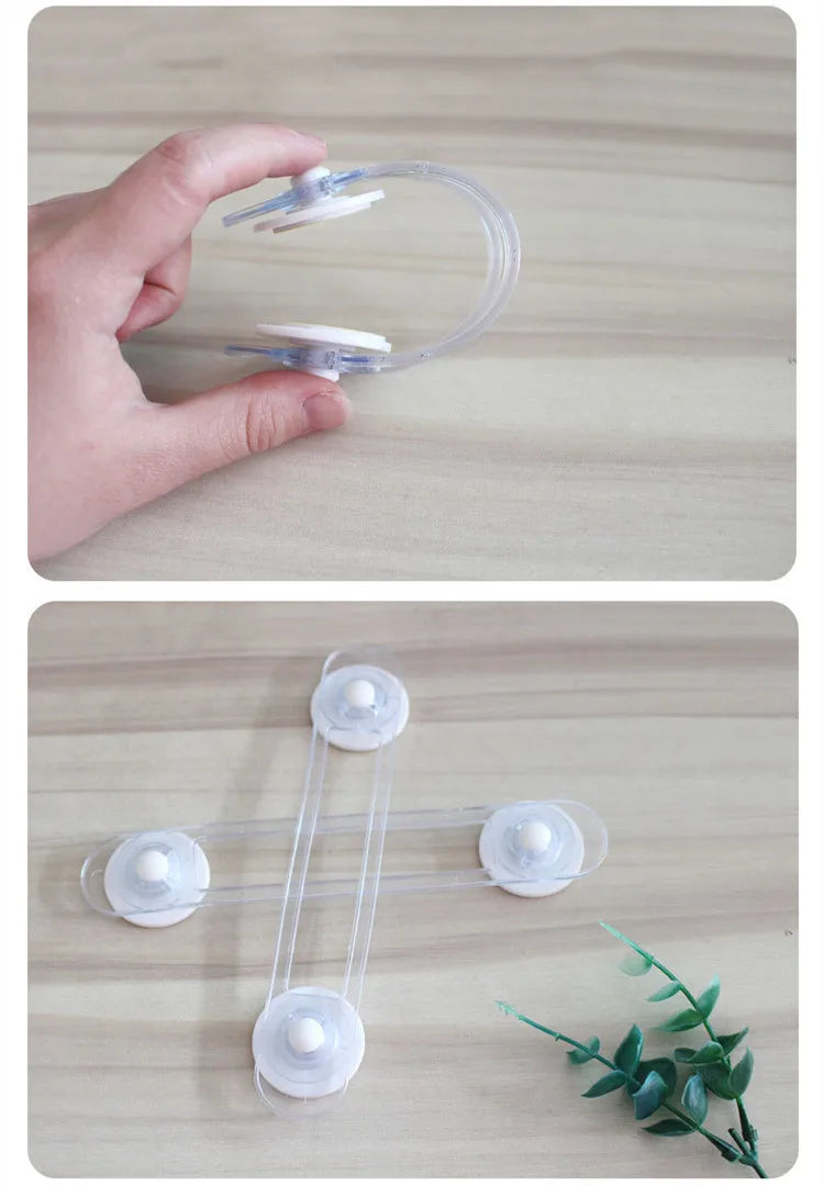 Transparent Strap Baby Safety Cabinet Lock Children Kids Finger Protection Cabinet Refrigerator Door Lock Buckle Anti-pinch Lock