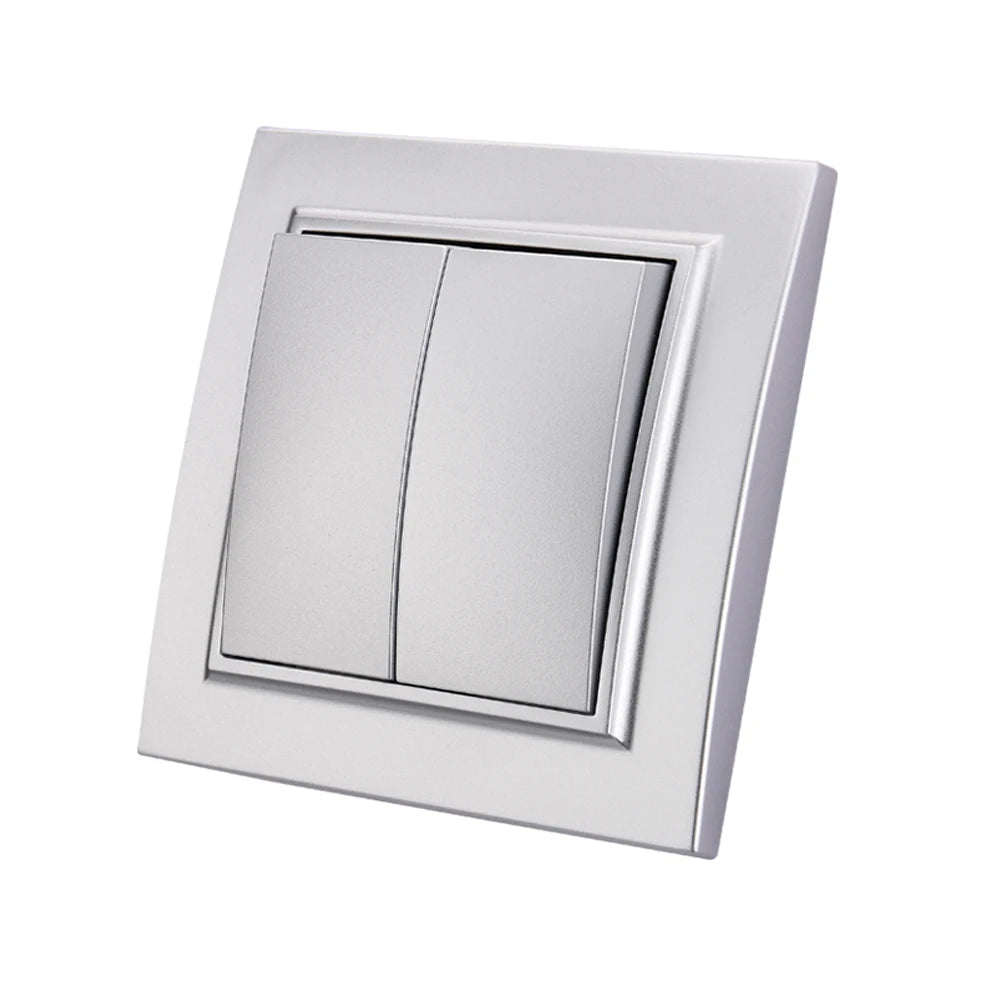 Silvery Electrical Outlets Power Sockets 250V EU Standard Wall Embedded Flame Retardant AC Not Ground Plugs Socket Paint Plastic