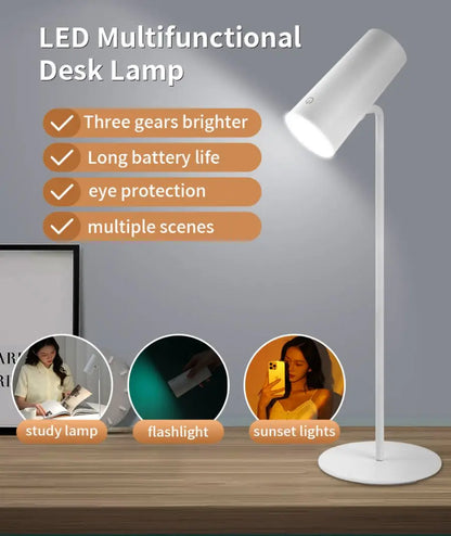 LED Table Lamp for Study Eye Protection USB Touch Dimming Reading Light Flashlight Bedroom Bedside Decor Photo Sunset Desk Lamps