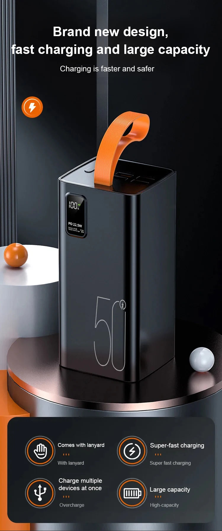 Fast charging power supply equipment rechargeable battery Portable digital MultiOutput MultiInput fast charging Large capacity