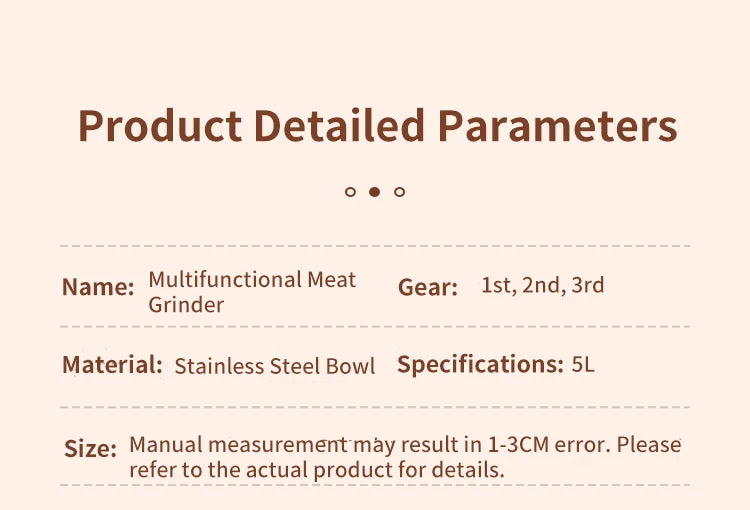 5L Electric Food Chopper Vegetable Chopper Small Food Processor Meat Grinder Mixer Electric Dicer Baby Food Processor