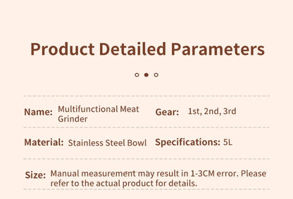 5L Electric Food Chopper Vegetable Chopper Small Food Processor Meat Grinder Mixer Electric Dicer Baby Food Processor