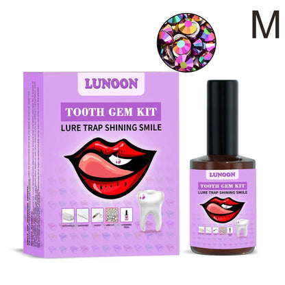 Tooth Jewelry Kit DIY Teeth Gems Kit With Glues And Light Teeth Clear Precious Stone Jewelry Decoration Glittering Tooth Gem Kit