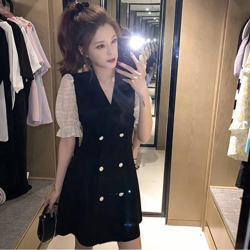 Clothes Mesh Dresses for Women 2024 Formal Occasion Blazer Holiday Woman Dress New Features of In Hot Fashion Sensual Sexy Loose