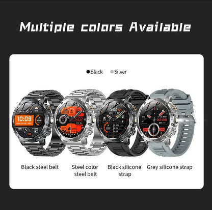 New For HUAWEI 1000mAh Large Capacity Battery Smart Watch Men Outdoor Flashlight BT Call Waterproof Sport Fitness SmartWatches