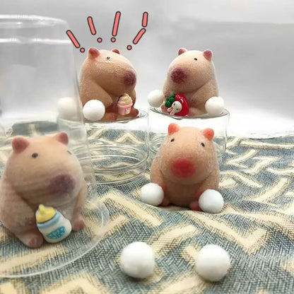 Random 1PC Pink White Capybara Squeezing Toys Squishy Toys Capybara Stress Relief Toys Pinch Stretch Decompress Stress Toys