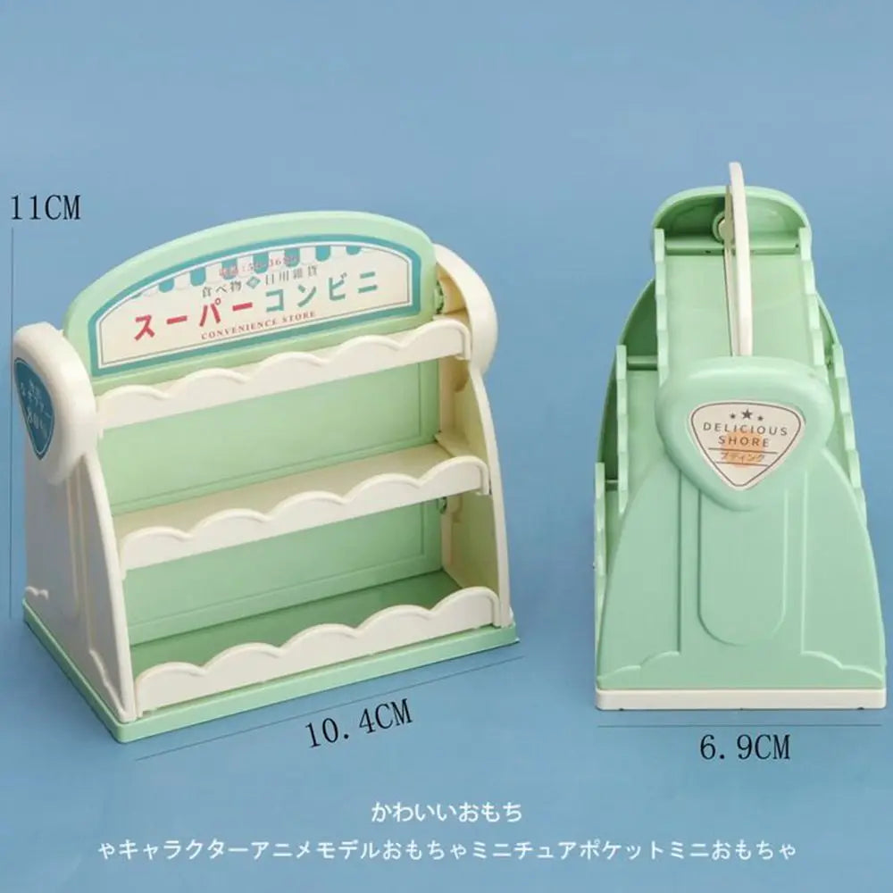 1:12 Miniature Furniture Shopping Cart Refrigerator Kitchen Shelve Mini Drink Dessert Food Dollhouse Kitchen Toy Model Gift