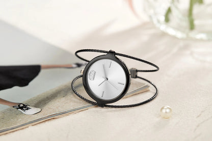 Fashion casual ladies quartz watch, round bracelet watch, elegant alloy ladies watch, quartz watch.