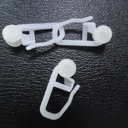 50 Pcs Window Curtain Hanging Ring Universal Roller Hooks Pulley Bed Special White Plastic Easy Install Smooth Sliding