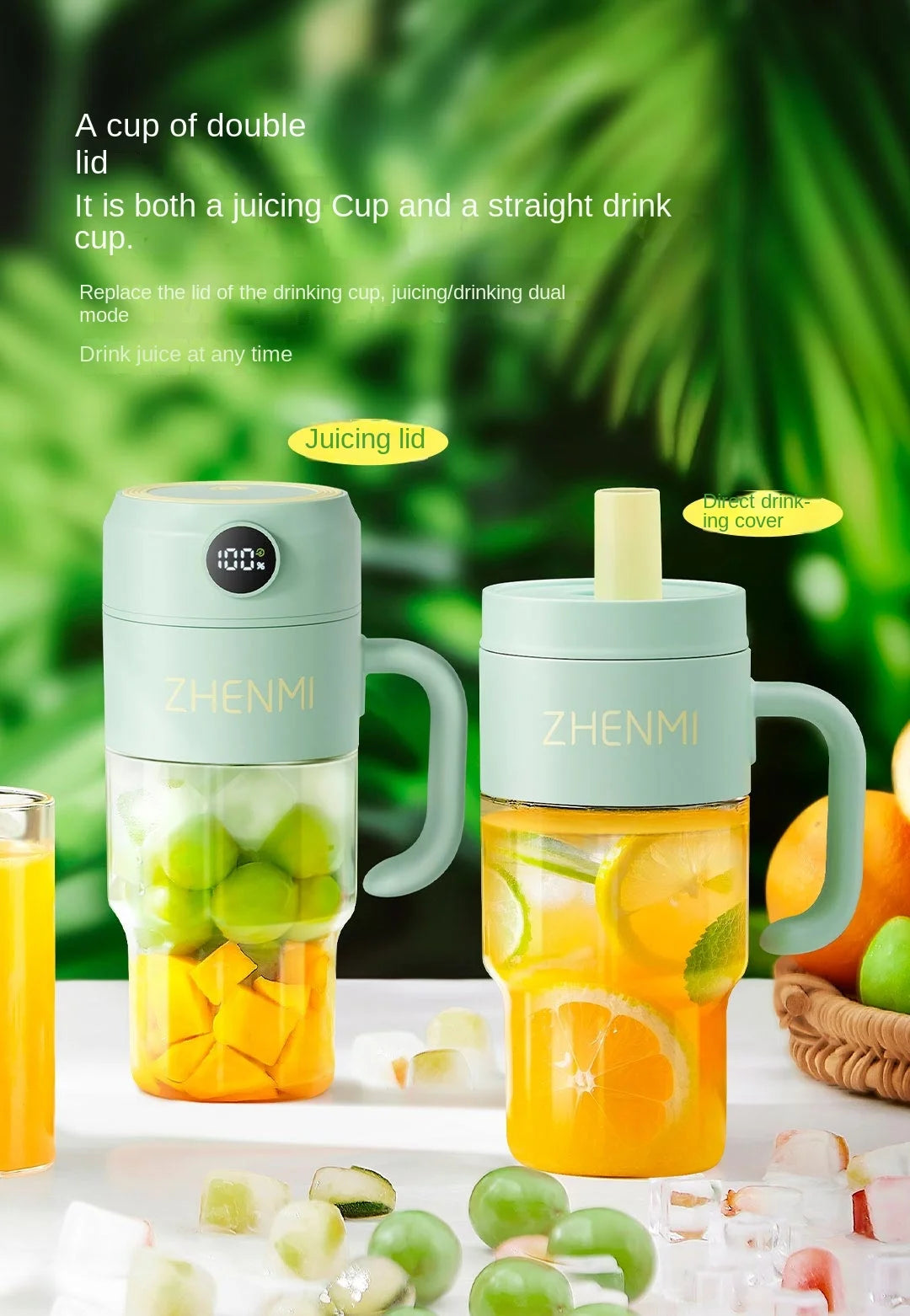 Portable Multifunction Fruit Juicer Blender 10 Blade Mini Ice Blender Smoothie Maker USB Charging Wireless Juice Extractor