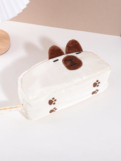 1 pc pencil case in the shape of a cute animal, cartoon-style, stylish and portable school supplies, back-to-school essentials
