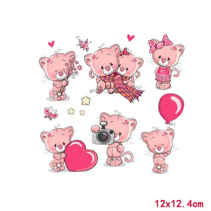 Rainbown Unicorn Heat Thermal Transfer For Clothes Cute Cartoon Iron-On Transfers Sticker On Babys Clothes DIY Aniaml Applique