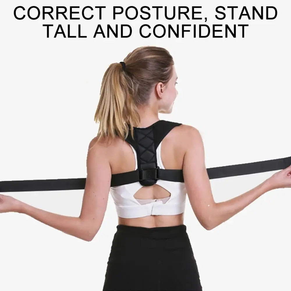 Polyester Back Straightener Adjustable Full Back Back Posture Corrector Breathable Black Back Brace Posture Corrector Home