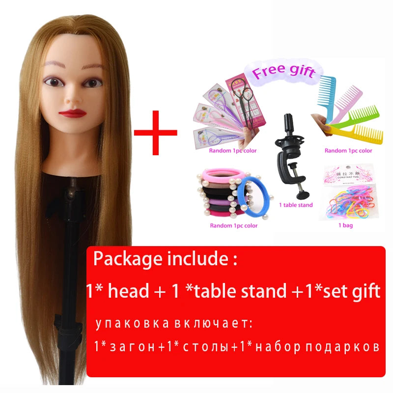 Training head with colorful hair 80cm very long synthetic hair for braiding hairstyle doll Head hairdressing head mannequin