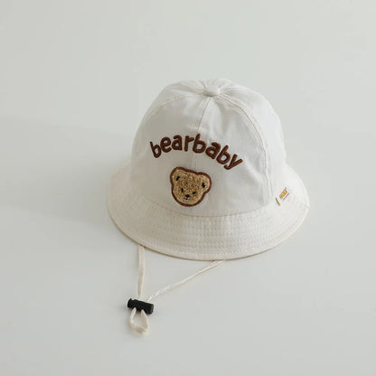 Cute Bear Baby Bucket Hats Korean Boy Girl Summer Uv Protection Fisherman Caps Kids Outdoor Sunshade Panama Basin Caps