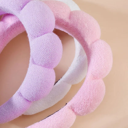 4pcs Skincare Accessories For Face Wash Skincare Hair Accessories，Sponge Spa Headbands & Wristband Set, For Washing Face Makeup