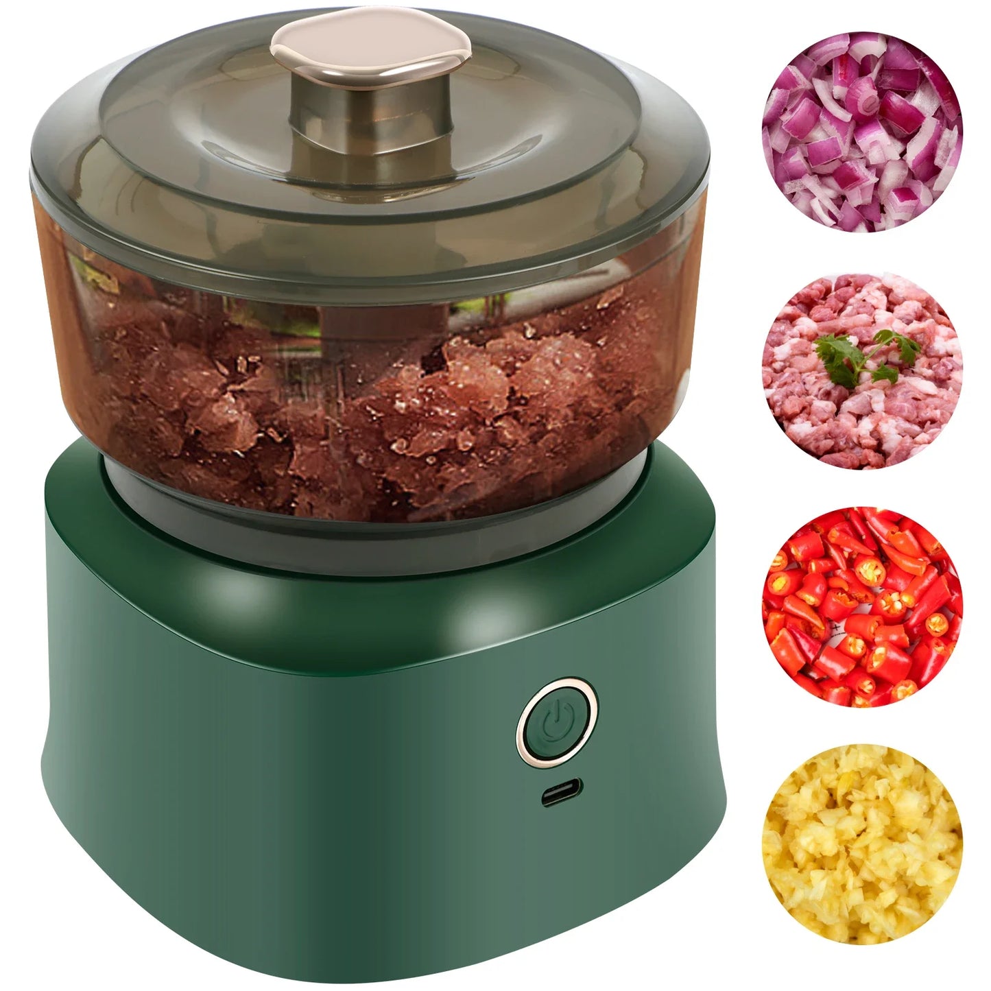 350ml Electric Garlic Chopper Mini Cordless Meat Grinder USB Rechargeable Vegetable Onion Chopper Small Electric Food Processor