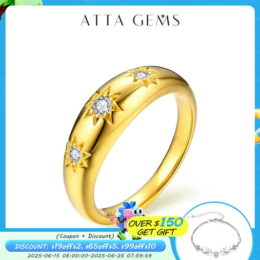 ATTAGEMS Luxury Round Cut 2.5mm Moissanite Ring for Women Man 925 Sliver Sparkling Fine Jewelr Engagement Wedding Party Gift New