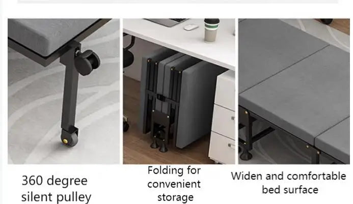 Four fold bed office nap bed nap tool factory directly operated office nap bed carrying wheeled marching bed