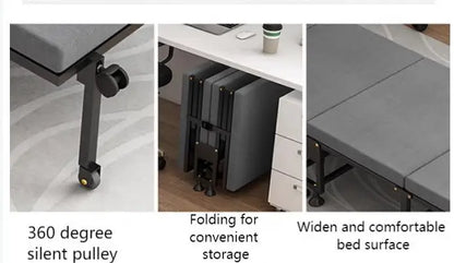 Four fold bed office nap bed nap tool factory directly operated office nap bed carrying wheeled marching bed