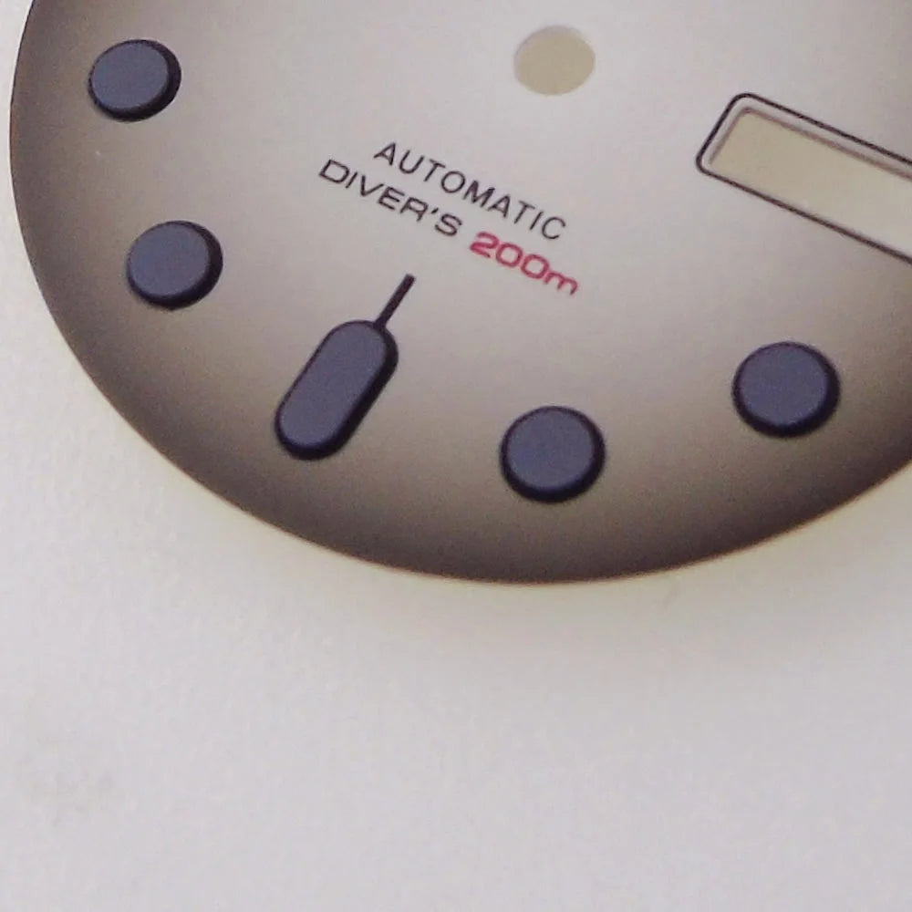 NH36 Watch Dial 29mm Weekday Date Orange/white/black Dial Face Plate Green Lume for Diver Watch Hand Set