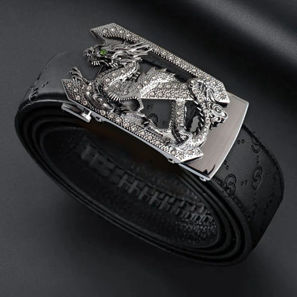 Men's belt, personalized belt. Dragon pattern belt, luxury designer belt, business belt, casual belt, automatic buckle belt