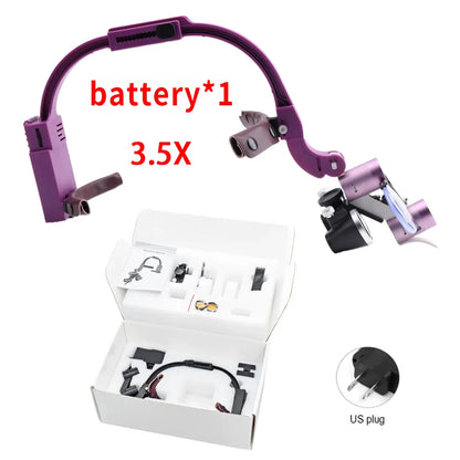 Dental Loupes LED Head Light Lamp With Carton Box 5W Light 2.5X 3.5X Binocular Loupes Dentistry Surgical Headlight