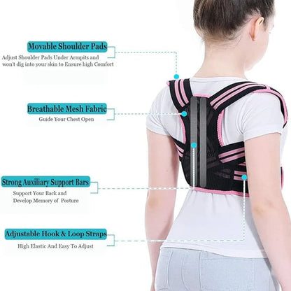 1PCS Posture Corrector for Kids & Teens - Adjustable Back Brace, Humpback Support, Soft Shoulder Pads, Spine Straightener