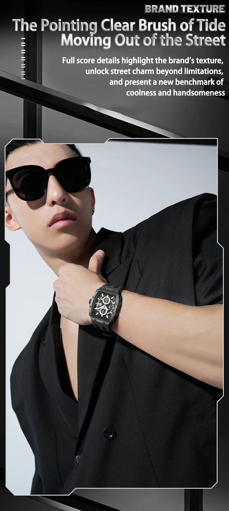 UTHAI CQ241 Original replica watch men's watch fluorescent waterproof men's watch barrel shaped quartz watch