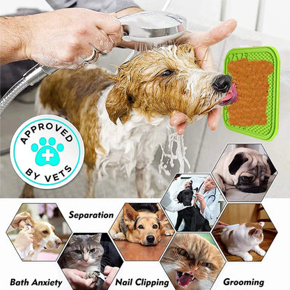 Silicone Pet Licking Pad for Dog & Cat | Anti-Choking Slow Feeder with Suction Cup | Yogurt Meal Mat & Slow Food Bowl Plate