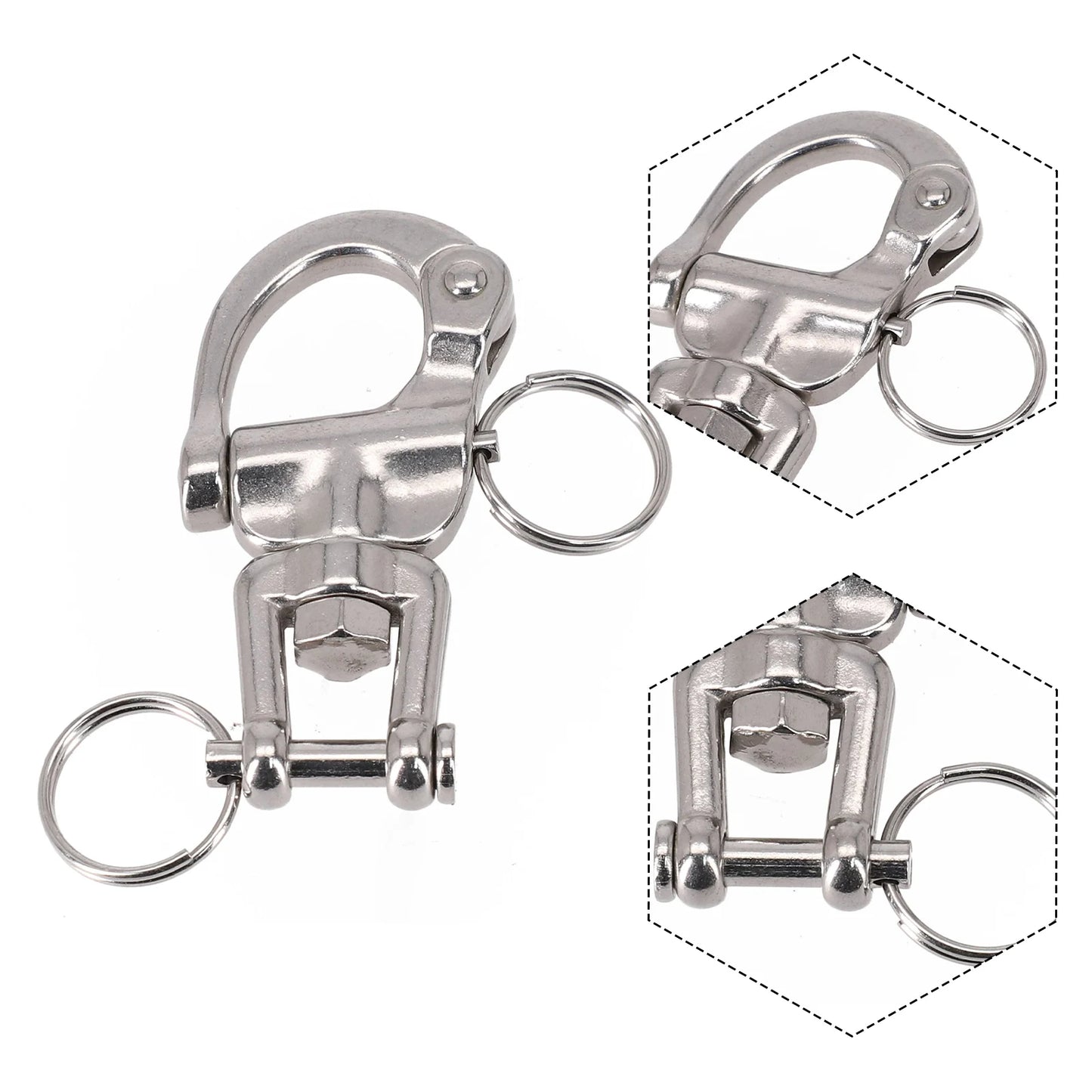 Boat Parts Swivel Shackle Sailboat Sailing Silver Spare Parts Spring Hand Drawn 316 Stainless Steel Accessories