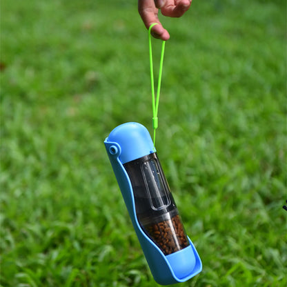 Collapsible Portable Dog Travel Water Bottle Bowl Dispenser with Food Container Waste Bag for Dogs Walking Traveling