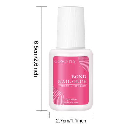 COSCELIA 10G Nail Glue False Nail Tips Glue Clear Color Nails Tools