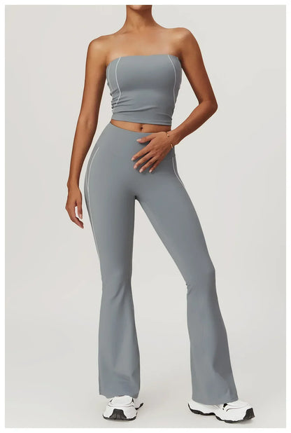 Yoga Pants Women High Waist Lift Hip Fitness Running Training Sweatpants Micro Pants Slim Slim Flared Pants Outer Wear