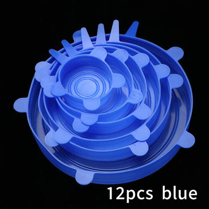 Silicone Stretch Food Covers Kitchen Fresh-keeping Lids Food Caps Elastic Expandable Microwave Airtight Plastic Wrap
