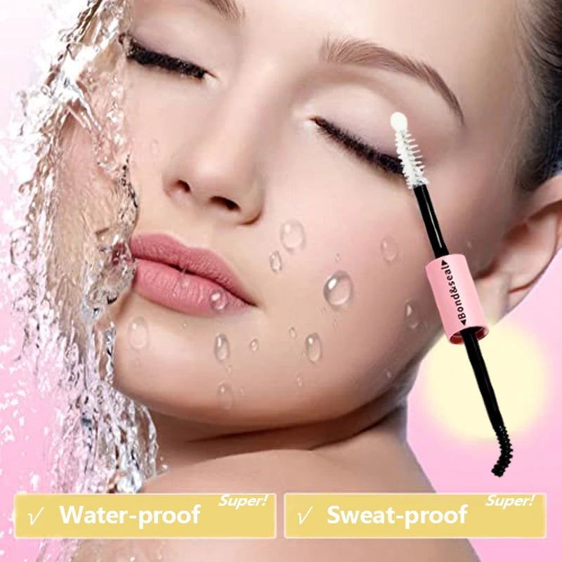 Lash Bond and Seal Glue 2 in 1 for Cluster Lashes, Lash Bond and Seal Super Strong Hold, Latex Free, Waterproof, Lash Glue