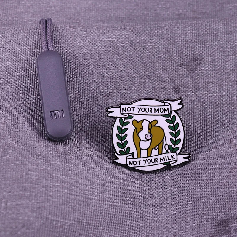 Vegan Interesting vegetarianism Enamel Pins Vegan off the meat Metal Brooch Badge Fashion Jewellery Backpack Accessory Gifts