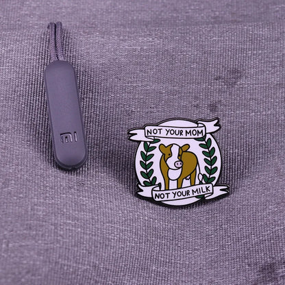 Vegan Interesting vegetarianism Enamel Pins Vegan off the meat Metal Brooch Badge Fashion Jewellery Backpack Accessory Gifts