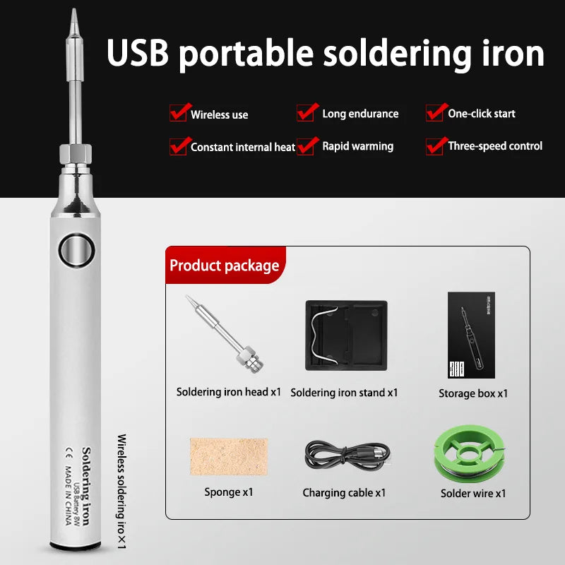 Xiaomi Wireless Charging Electric Soldering Iron Solder Iron Mini Portable Soldering Iron Tip Rework Accessories Tool Parts NEW