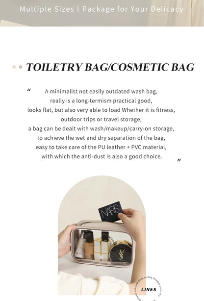 Tianzong Toiletry Bag Portable Travel Business Trip Cosmetics Cosmetics Bag Waterproof Transparent Cosmetic Bag