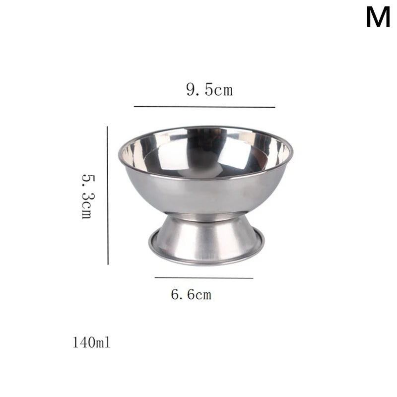Ice Cream Cups Stainless Steel Salad Bowl Dessert Fruit Plate Snack Dish Kitchen Breakfast Cooking Tool Party Supplies