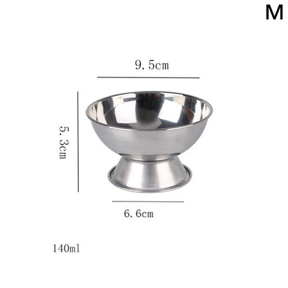 Ice Cream Cups Stainless Steel Salad Bowl Dessert Fruit Plate Snack Dish Kitchen Breakfast Cooking Tool Party Supplies