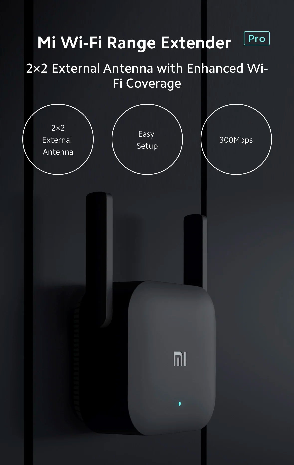 New Original Xiaomi Wifi Amplifier Pro 300M 2.4G Repeater Network Expander Range Extender Roteader Mi Wireless Wi-Fi Router