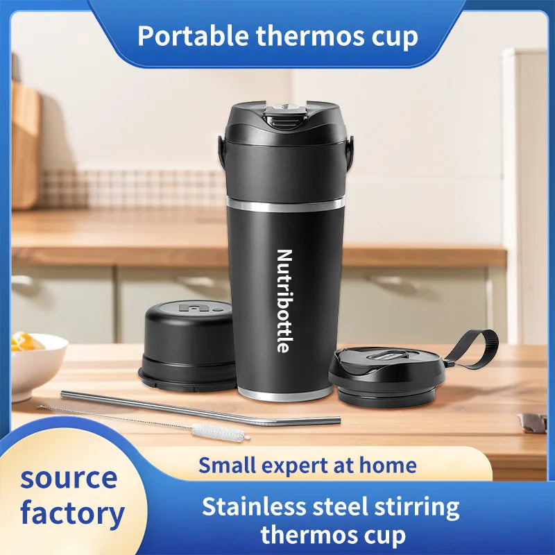 Portable Home Blender, Electric Cordless Juicer, Thermos Cup, Multifunctional Charging Wall Breaker.
