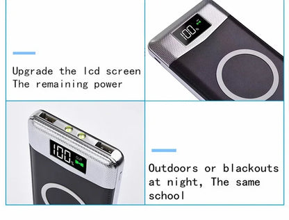 2025 New 10000mAh/20000mAh Four Color Wireless Mobile Power Bank External Battery Built in Charger Mobile Power Bank for iPhone