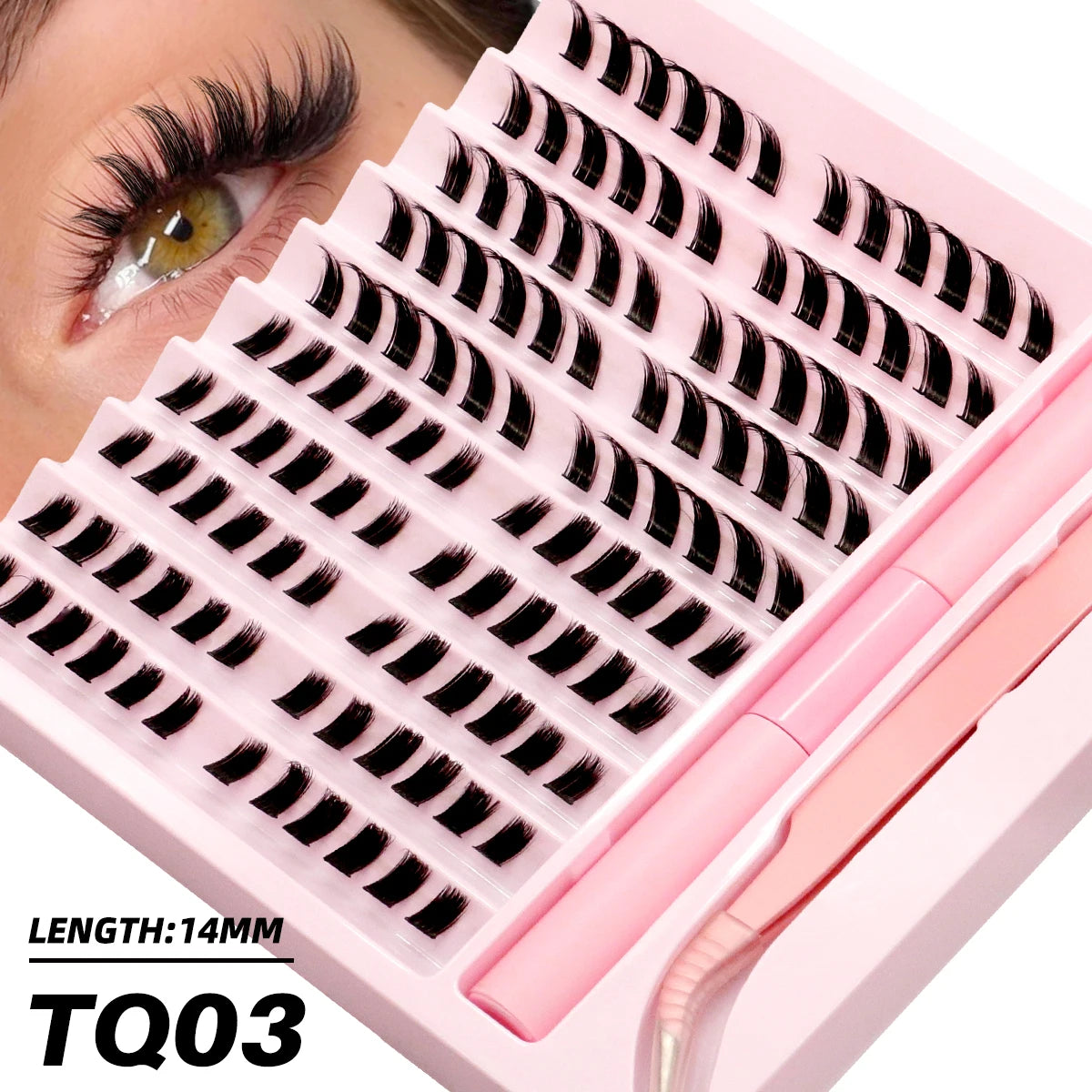 Diy Lash Extension Kit Cluster Eyelash Extension Kit Individual Lashes Kit Lash Bond and Seal Lash Glue and Lash Tweezers Makeup