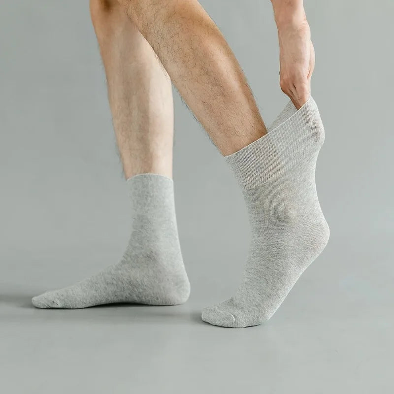 5 Pairs Diabetic Non Binding Socks for Women Pregnant Woman Elderly Long Socks Comfortable Breathable Black White Socks Women