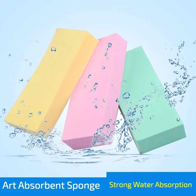 3 pcs Art supplies gouache watercolor sponge absorbent sponge brush Strong water absorption pigment sponge Mixed color send