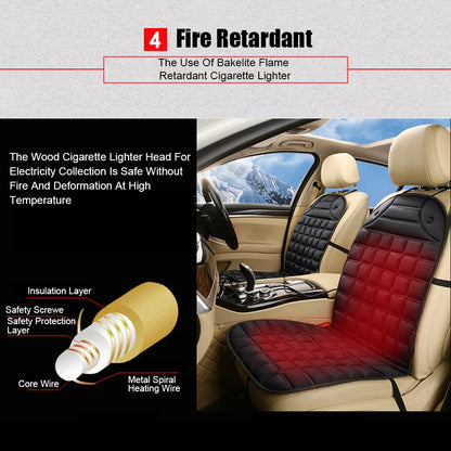 12V Electric Seat Heater Hot Keep Warm Winter Household Cushion Heated Car Seat Cushion Cover Universal Heating Seat Cushion
