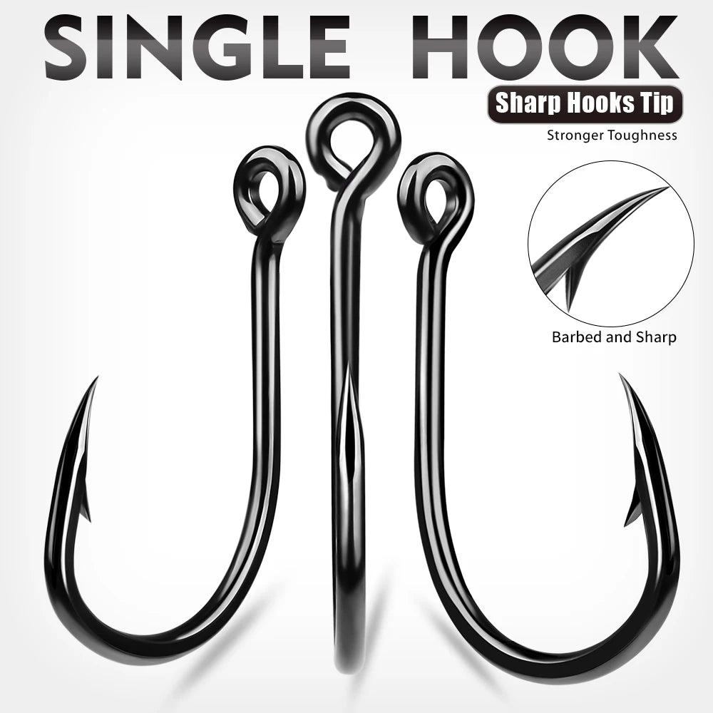 PROBEROS 10Pcs/lot Thick High Carbon Steel Fishhook Lron Hook With Barb Hook for Haihu River Fishing Gear Accessories Wholesale